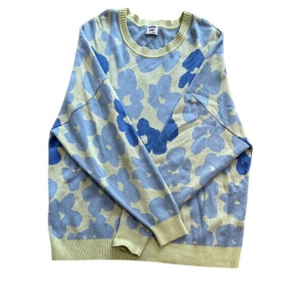Sunday Best Aritzia Peggy Sweater in Blue Green Floral - Picture 1 of 4